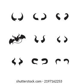 set of Devil horn Vector icon design illustration Template