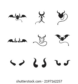 set of Devil horn Vector icon design illustration Template