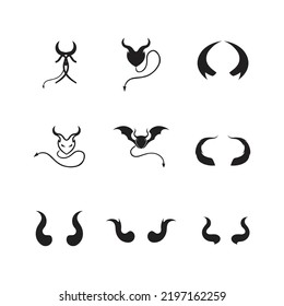 set of Devil horn Vector icon design illustration Template