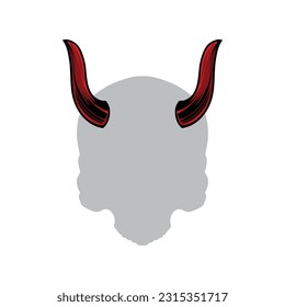 Set of Devil Horns. Devil Horns Set Vector. Good For Halloween Party. Red Devil Demon Satan Horn. Carnival Symbol Isolated Illustration.