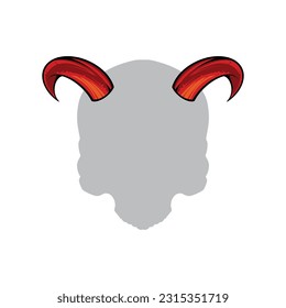 Set of Devil Horns. Devil Horns Set Vector. Good For Halloween Party. Red Devil Demon Satan Horn. Carnival Symbol Isolated Illustration.