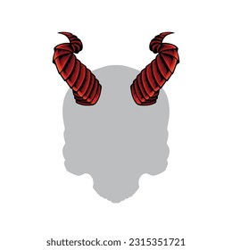 Set of Devil Horns. Devil Horns Set Vector. Good For Halloween Party. Red Devil Demon Satan Horn. Carnival Symbol Isolated Illustration.