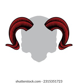 Set of Devil Horns. Devil Horns Set Vector. Good For Halloween Party. Red Devil Demon Satan Horn. Carnival Symbol Isolated Illustration.