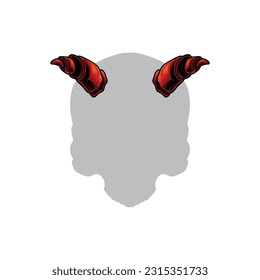 Set of Devil Horns. Devil Horns Set Vector. Good For Halloween Party. Red Devil Demon Satan Horn. Carnival Symbol Isolated Illustration.