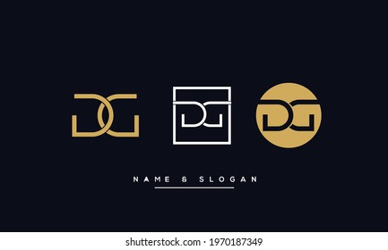 Set Of DG ,GD  Abstract Letters Logo Monogram