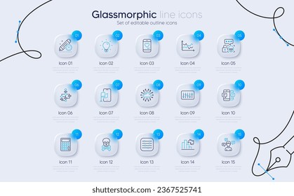 Set of Diagram chart, Cloud network and Light bulb line icons for web app. Love chat, Conversation messages, Block diagram icons. Decreasing graph, Location app, Chemical hazard signs. Vector