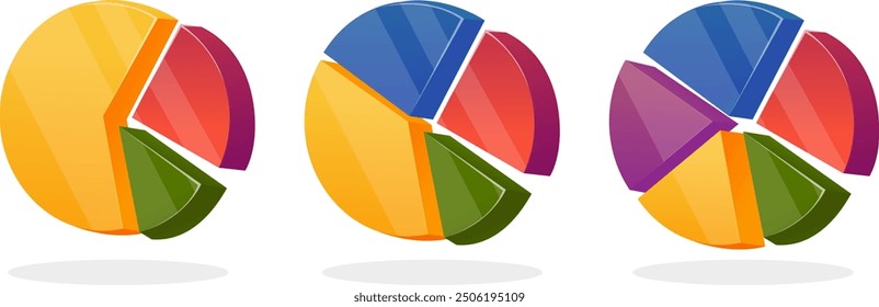 Satz von Diagrammsymbolen, unterschiedliche Größe und Farbe