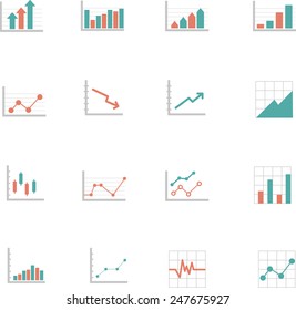 Set of diagrams and Graph Chart Icons Set