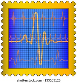 Set of diagrams on a postage stamp