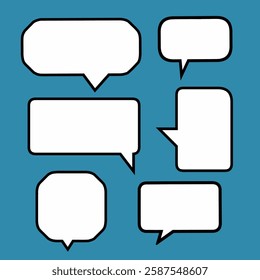 Set of Dialog box vector design. Simple dialogue box set. Comics speech bubble clip art.