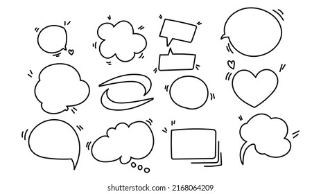Set of dialog boxes different variants  hand drawn isolated on white background  , Flat Modern design , illustration Vector EPS 10