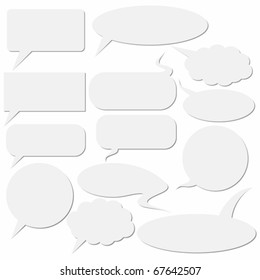 Set of dialog boxes on white background.