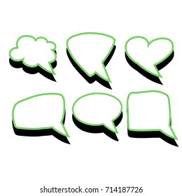 A set of dialog boxes. Vector illustration. Dialogue green.