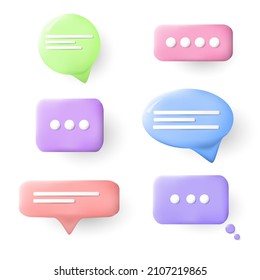 A set of dialog bubbles, communication. 3d vector illustration.