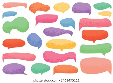 A set of dialog clouds. Set of colored dialog clouds. Dialogue cloud. Dialog box. Conversation. Dialogue.