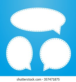 Set  dialog clouds on a blue background
