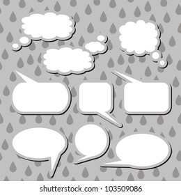 set of dialog clouds on grey