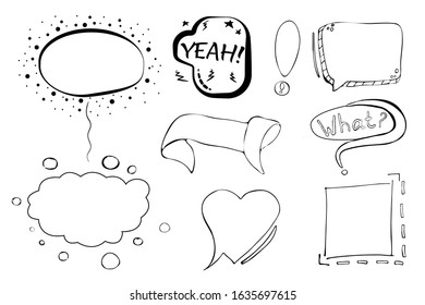 A set of dialog windows of different shapes.