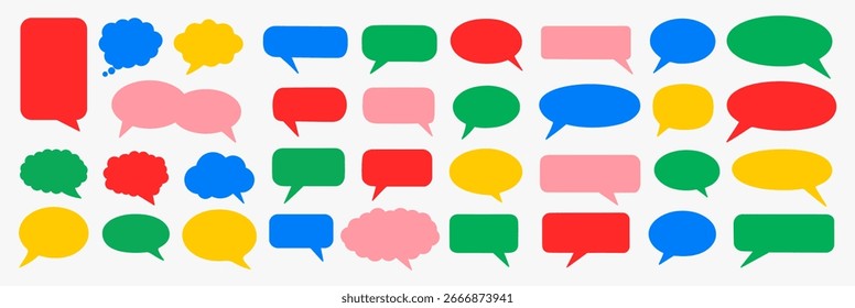 Set of Dialogue Box Icon Vectors | Chat Bubble, Message Window and Communication Symbol Collection
