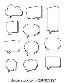 a set of dialogue box simple line style