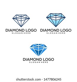 Set of diamond. Design element for logo, label, sign, t shirt. Vector illustration logo design