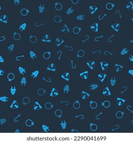 Ajuste el anillo de compromiso de diamantes, la bandeja de entrada de carga, el gancho de pesca y el enchufe eléctrico en un patrón sin fisuras. Vector