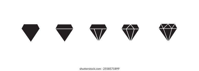 set of diamond icon collection vector design illustration isolated background