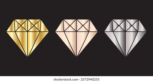 set of diamond icon collection vector design illustration isolated background . 1176