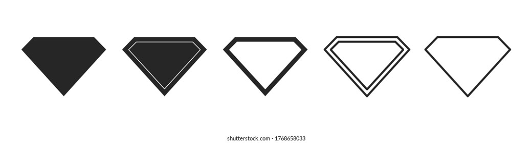 Conjunto de iconos de diamante. Ilustración vectorial negra