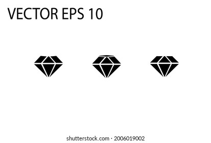 Set diamond logo outline, silhouette black color. Vector EPS 10.