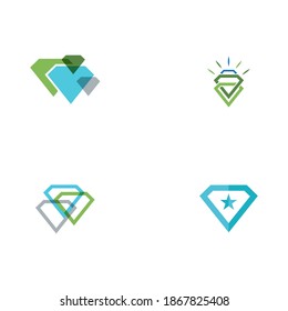 Set  Diamond Logo Template vector symbol nature