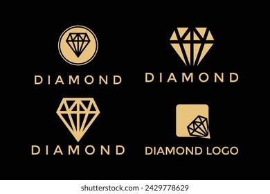 Satz von Diamant Luxus Logo Design Vektor-Vorlage