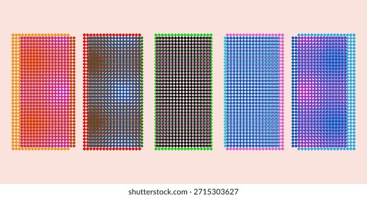 Set of diamond postcards in different colors for Oktoberfest.