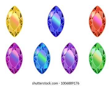 set DIAMOND, precious stone. cut awning multicolor
