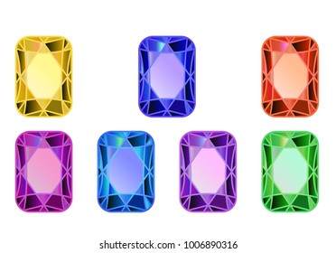 set DIAMOND, precious stone. cut of multicolor