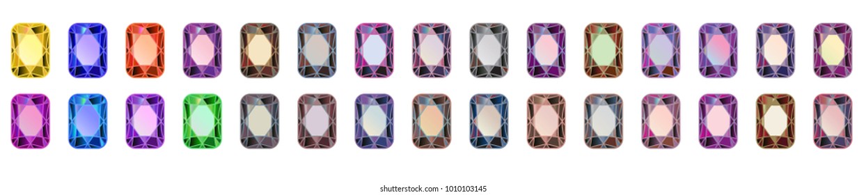 set DIAMOND, precious stone. cut of multicolor