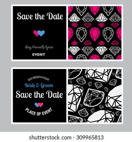 Set of diamond Save the Date for events design