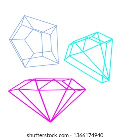 Set of diamond shapes vector graphics