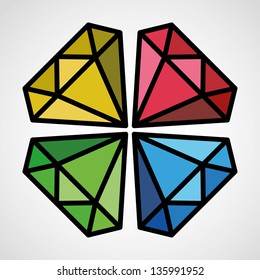 set of diamond symbol, design icon, concept identity - illustration