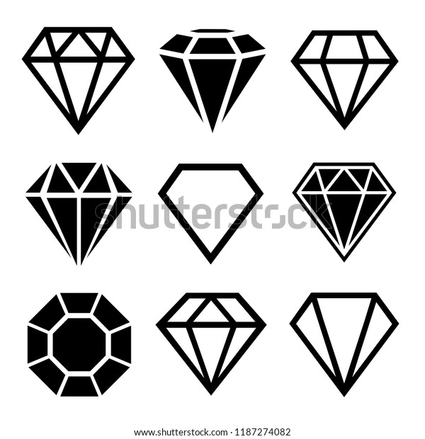 Set Diamonds Flat Style Stock Vector (Royalty Free) 1187274082 ...