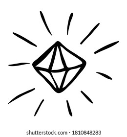 A set of diamonds in a flat style. Abstract black diamond collection icons. Linear outline sign. Vector icon logo design diamonds.