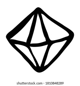 A set of diamonds in a flat style. Abstract black diamond collection icons. Linear outline sign. Vector icon logo design diamonds.