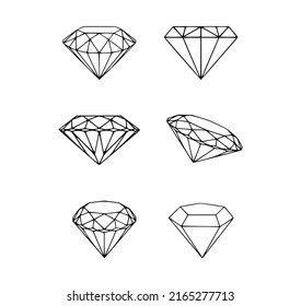 Juego de iconos de diamantes vector