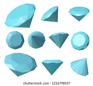 Set of diamonds icons. Vector illustration.