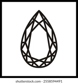 Set of diamonds line in a flat icons style. Abstract black diamond collection icons. Gemstone icons in a linear minimal style. Vector icon logo design diamonds.
