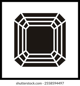 Set of diamonds line in a flat icons style. Abstract black diamond collection icons. Gemstone icons in a linear minimal style. Vector icon logo design diamonds.