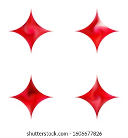 Set of diamond-shaped chromatic backgrounds. Flat style of 80th. Trendy soft color polygon. Red effective modern screen design for brochure, calendar, cards or invitation.