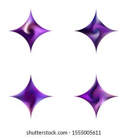Set of diamond-shaped chromatic backgrounds. Trendy soft color quadrangle. Geometric style of 80th. Violet effective modern screen design for brochure, calendar, cards or invitation.