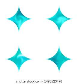 Set of diamond-shaped colorful backgrounds. Holographic style of 80th. Trendy soft color illustration. Blue elegant and effective, smooth blurred modern gradient cover.