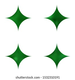Set of diamond-shaped modern backgrounds. Creative style of 80th. Trendy soft color effect. Green fluid colorful gradient shape for your mobile app and screens.